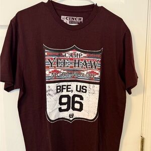Cinch Maroon Yee-Haw Graphic Tee